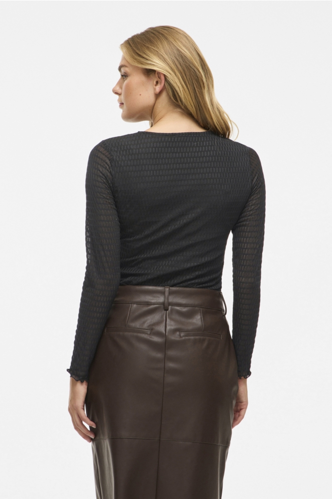 VILARINE O-NECK L/S TOP - NOOS 14107484 Black Beauty